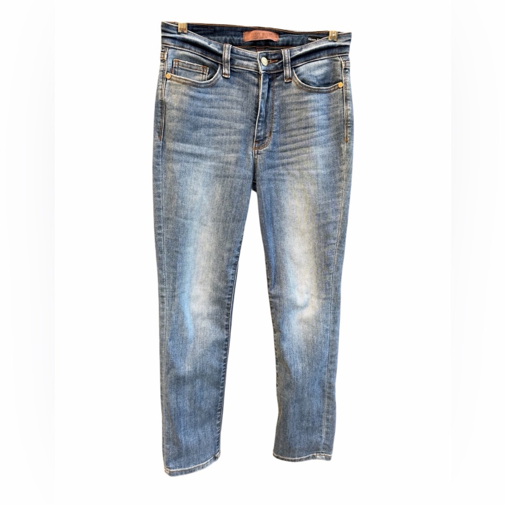 Judy Blue Skinny Fit Style #JB72116MD-CO Capri Denim Stretch Blue Jeans sz 3/26 - Picture 2 of 9
